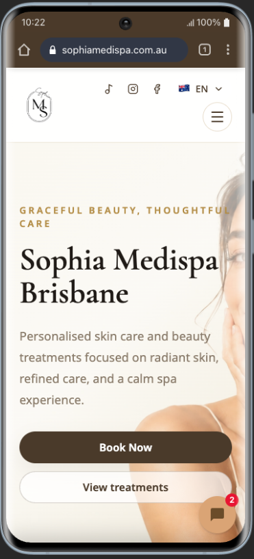 Mobile aesthetic treatment booking